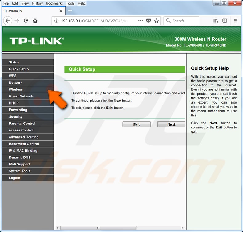 Encuentre su contraseña de WiFi en el enrutador TP-Link TL-WR840N paso 1