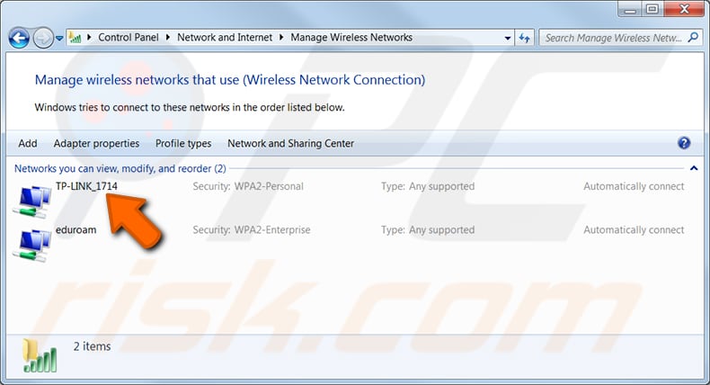 Encuentre la contraseña de WiFi de una red que conectó anteriormente en Windows 7 paso 3