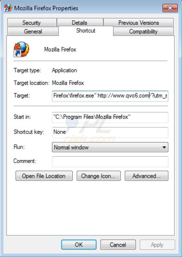 eliminación del virus de redirección qvo6.com de Mozilla FireFox