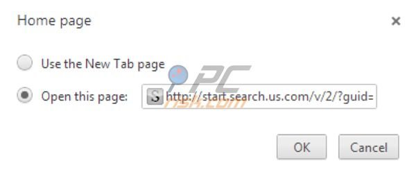 Google Chrome usar la nueva pestaña en vez de start.search.us.com