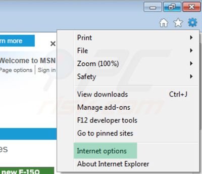 Eliminando configuración del proxy de Internet Explorer paso 1