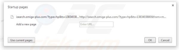 Eliminando Omiga plus de la página de inicio de Google Chrome
