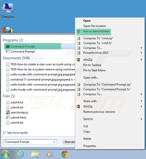 Windows Expert Console finalizando proceso paso 1