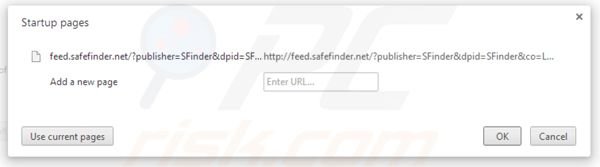 Eliminando isearch.safefinder.net de la página de inicio de Google Chrome
