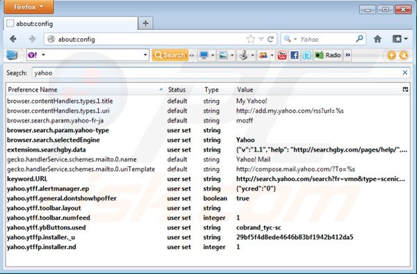 Eliminar allmyweb.com del motor de búsqueda por defecto de Mozilla Firefox