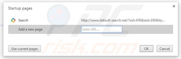 Eliminando default-search.net de la página de inicio de Google Chrome