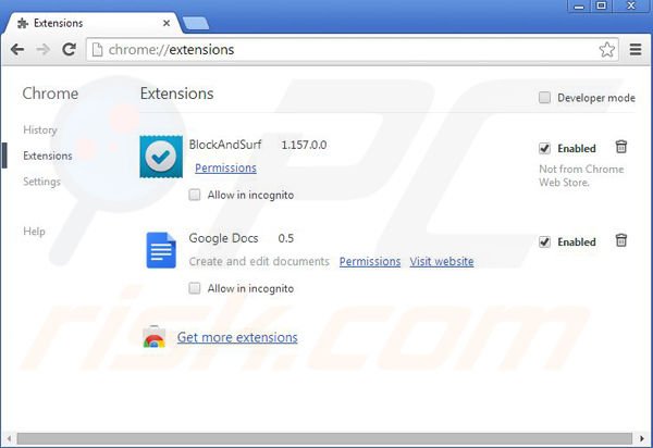 Eliminando SaferSurf de Google Chrome paso 2