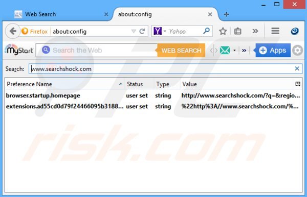 Eliminar searchshock.com del motor de búsqueda por defecto de Mozilla Firefox