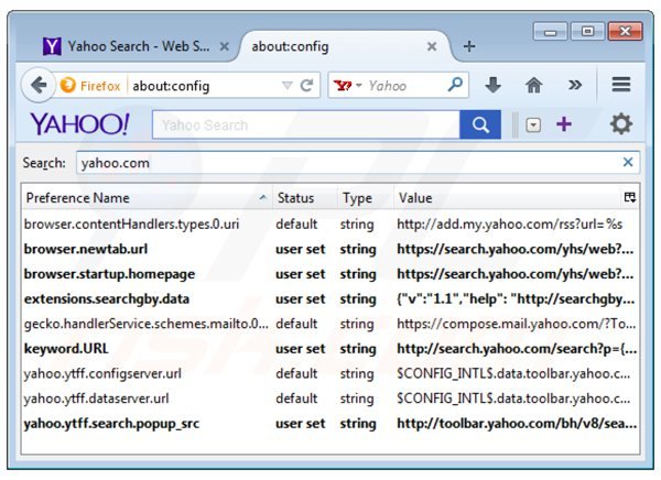 Eliminar keepmysettingsx del motor de búsqueda por defecto de Internet Explorer