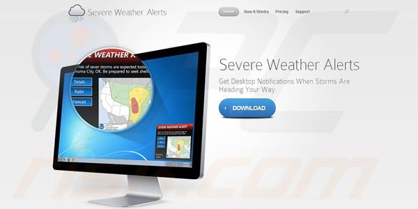 software publicitario Severe Weather Alerts