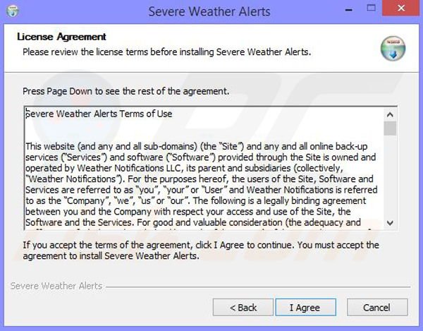 Instalación de Severe Weather Alerts