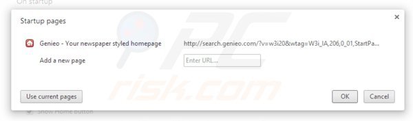 Eliminando search.genieo.com de la página de inicio de Google Chrome