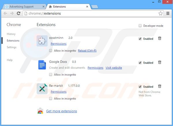 Eliminando los anuncios information de Google Chrome paso 2