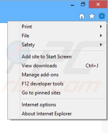 Eliminando los anuncios de picrec de Internet Explorer paso 1