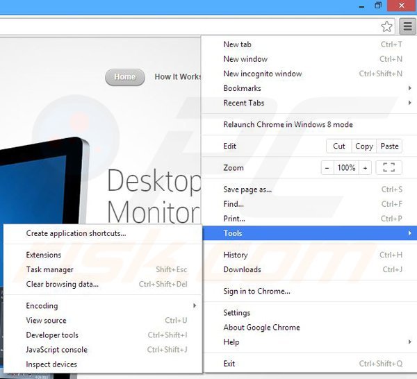cómo eliminar los anuncios de Desktop Temperature Monitor de Google Chrome paso 1