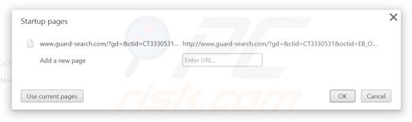 Eliminando Guard-search.com de la página de inicio de Google Chrome
