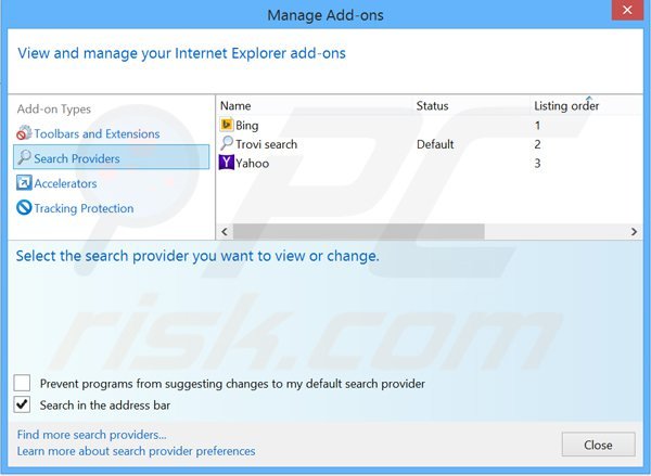 Eliminar yaimo.com del motor de búsqueda por defecto de Internet Explorer