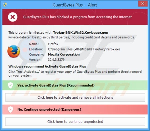 GuardBytes Plus bloqueando la ejecución de programas instalados:
