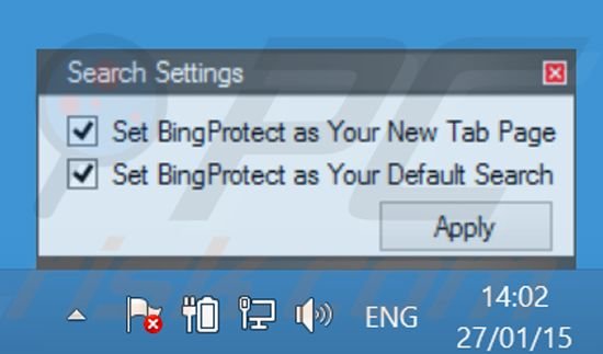 BingProtect cambiando la configuración de los navegadores