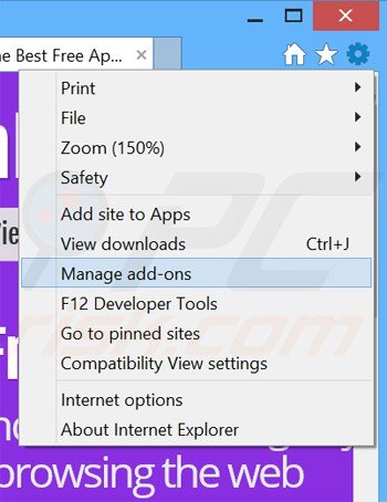 Eliminando los anuncios de zoompic de Internet Explorer paso 1