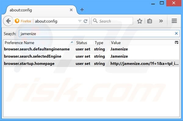 Eliminar jamenize.com del motor de búsqueda por defecto de Mozilla Firefox 