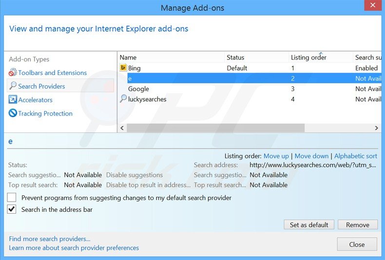 Eliminar jogostempo.com del motor de búsqueda por defecto de Internet Explorer
