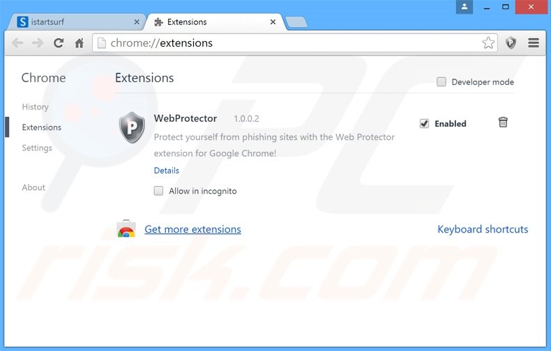 Eliminando las extensiones relacionadas con search.webssearches.com de Google Chrome