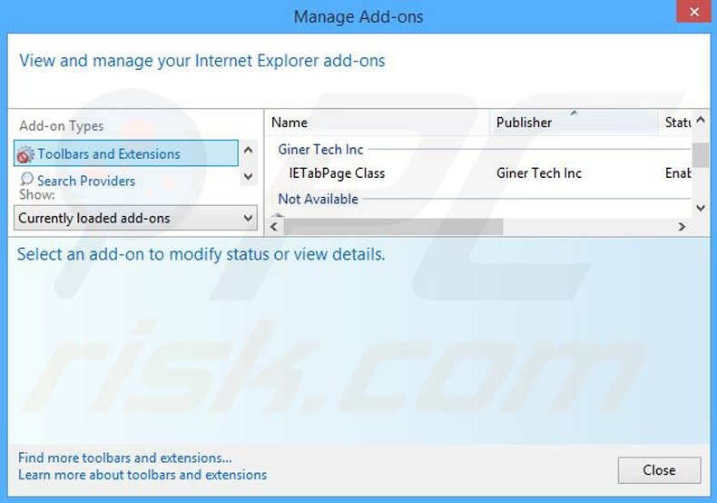Eliminando los anuncios de Deals Avenue de Internet Explorer paso 2