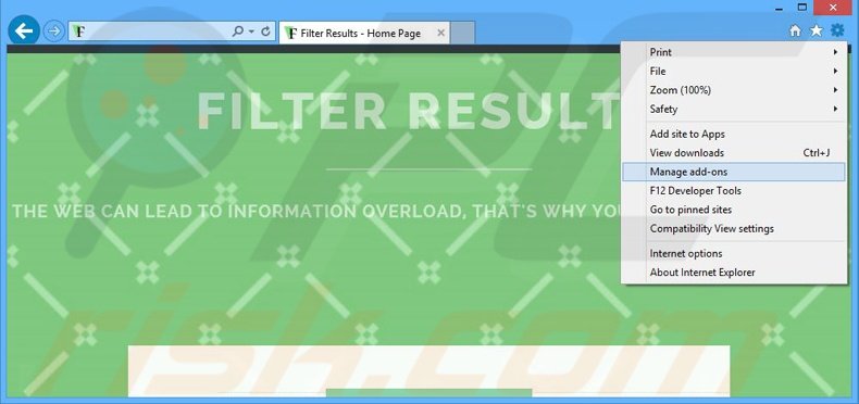 Eliminando los anuncios de Filter Results de Internet Explorer paso 1