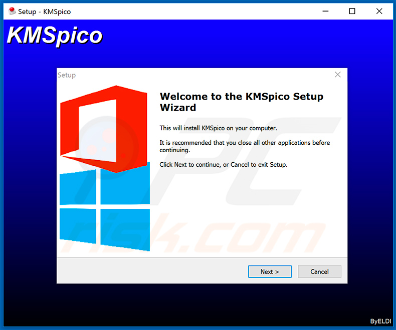 Configuración del instalador malicioso de KMSPico