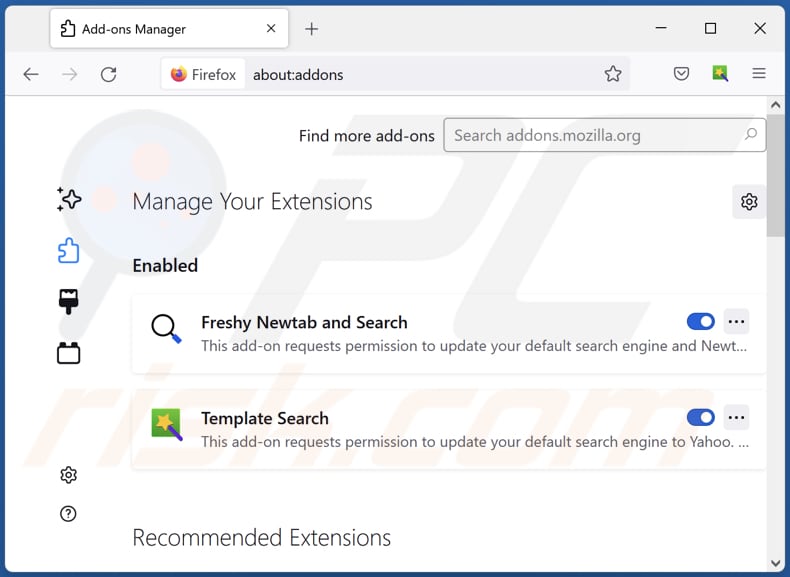 Eliminar extensiones de Mozilla Firefox relacionadas con searchparrot.world
