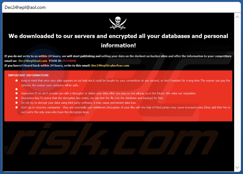 Nota de rescate del ransomware SYSDF (emergente)