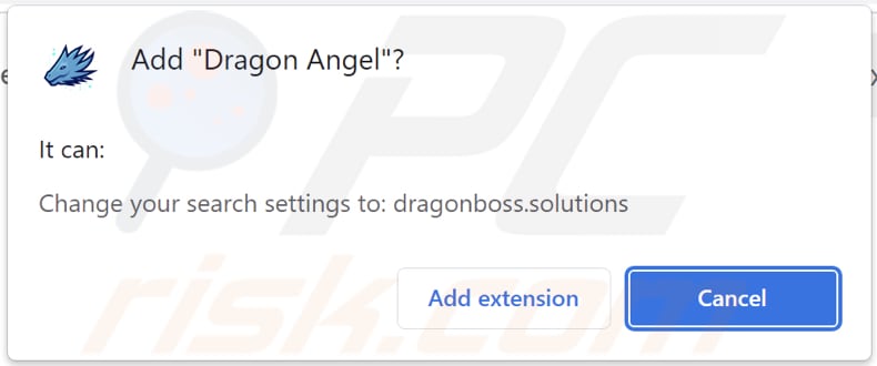 Dragon Angel secuestrador del navegador pidiendo permisos