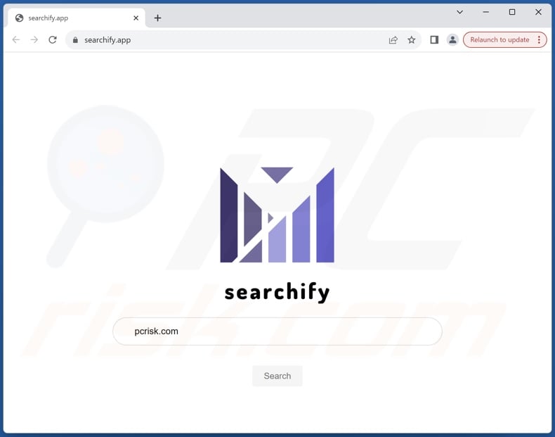 La PUA Searchify promociona un falso motor de búsqueda - searchify.app