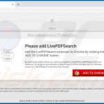 Sitio web utilizado para promover el secuestrador de navegador LivePDFSearch