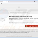 Página de descarga engañosa del secuestrador de navegador MySearchConverters