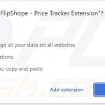 Extensión de navegador que introduce cookies para varios permisos (FlipShope - Price Tracker Extension)