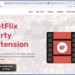 Sitio web que promociona una extensión de navegador que introduce cookies (Netflix Party) 1