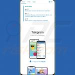 Página falsa promocionando la app de Telegram troyanizada