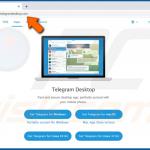 virus de telegram página de descarga engañosa