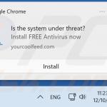 Notificación del navegador enviada por yourcoolfeed[.]com (muestra 2)