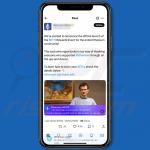 Publicación (tuit) que promociona la estafa Ethereum (ETH) Reward Program 1