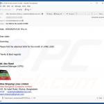 Correo electrónico fraudulento que propaga el malware QuirkyLoader 1