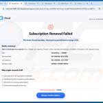 Página falsa de advertencia de almacenamiento en la nube de Cloud Subscription Paused (muestra 2)