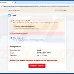 Página falsa de advertencia de almacenamiento en la nube de Cloud Subscription Paused (muestra 3)