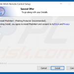 Instalador engañoso usado para distribuir el adware Phishalert (ejemplo 1)