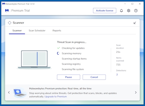 Escanee su computadora con Malwarebytes