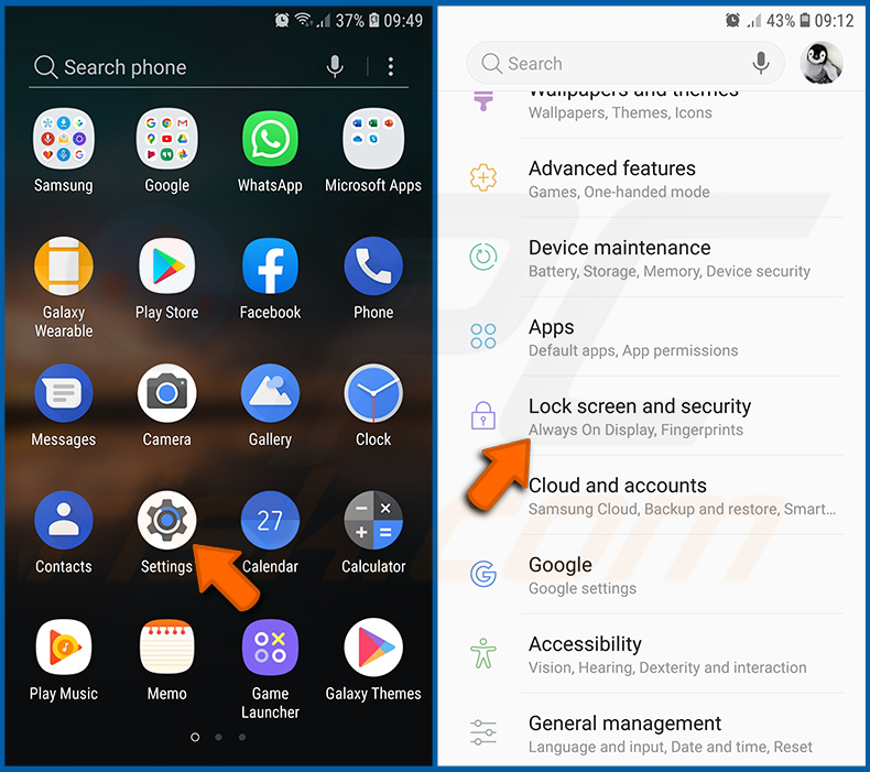 Deshabilitar las aplicaciones de Android que tienen privilegios de administrador (paso 1)