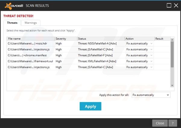 avast! Pro Antivirus 2014 pruebas con malware