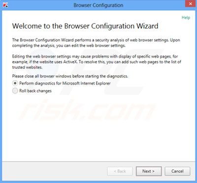 Kaspersky Antivirus 2014 configuración de navegadores